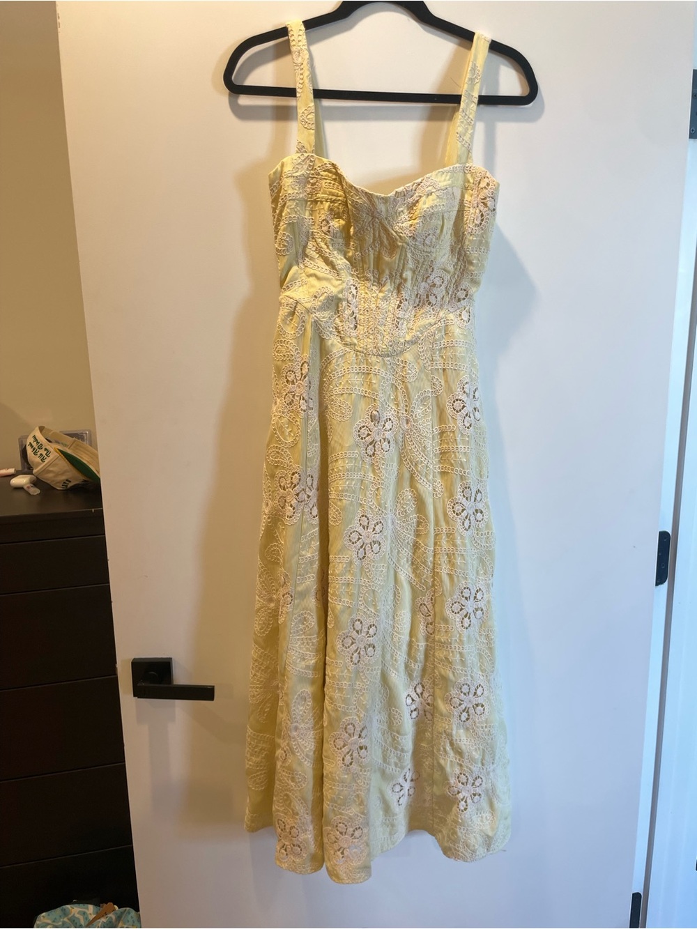 Bardot Soft Yellow Eyelet Midi Dress - Picture 4 of 12